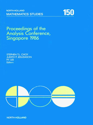 cover image of Proceedings of the Analysis Conference, Singapore 1986